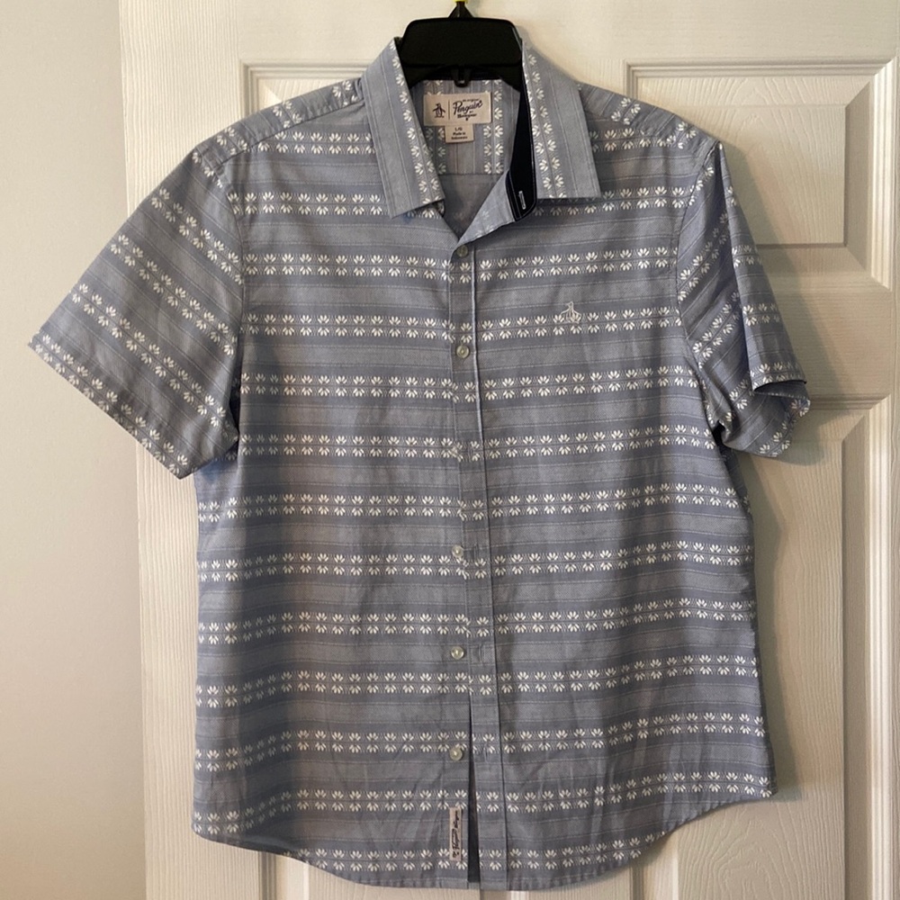 Original Penguin MAN Shirt Heritage Slim Fit size L length 30” pit to pit 40”